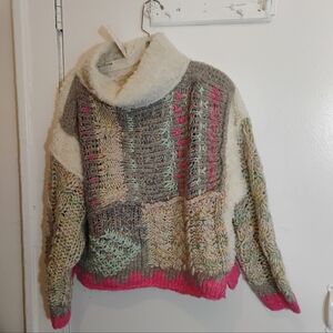 Free People Multicolor Snow Haven Wool Alpaca Blend Sweater Sz Xs